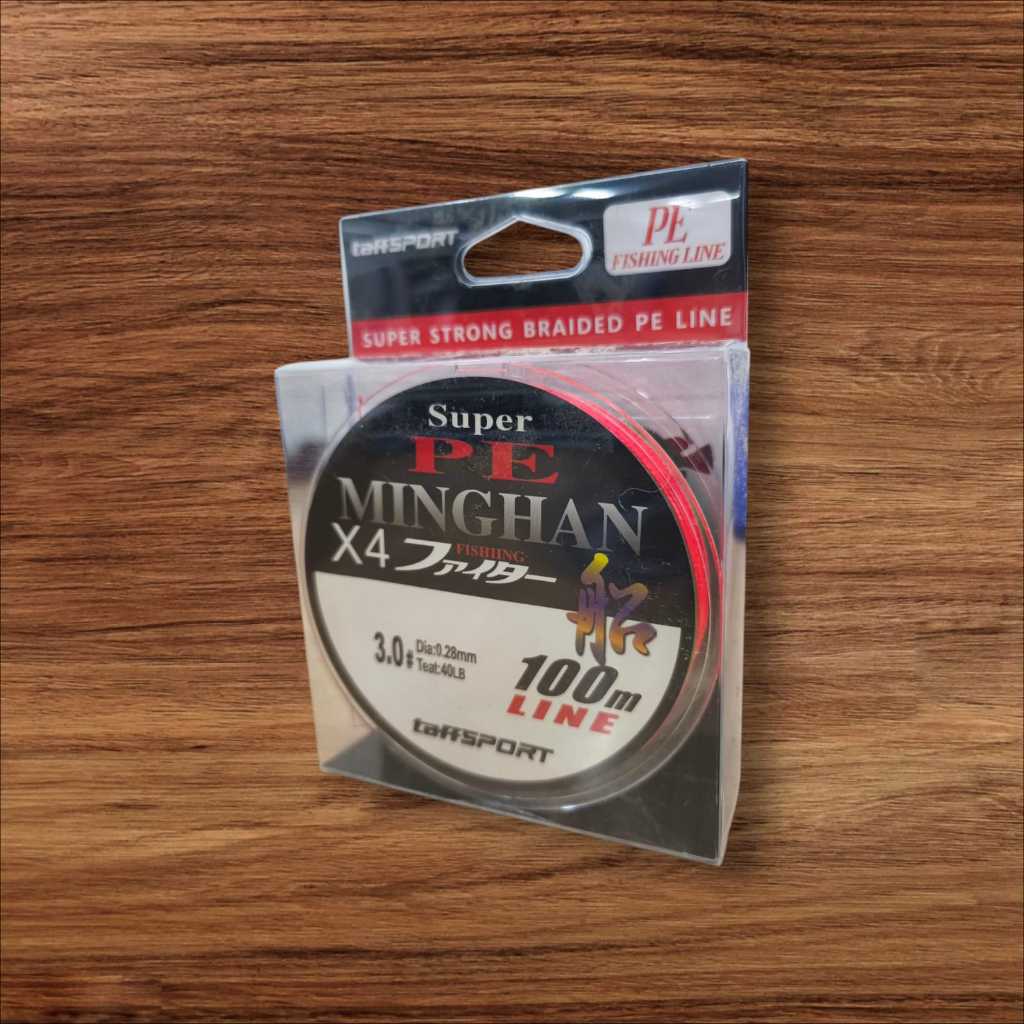 Taffsport Senar Benang Tali Pancing Super PE 4 Braid Line 100 Meter - X4 / Ukuran 0,4 / 0,8 / 1,0 / 