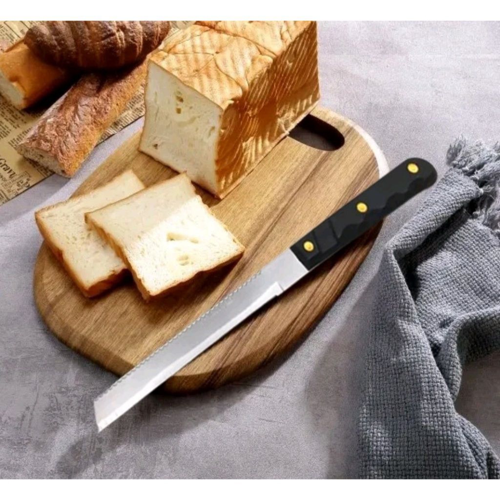 pisau roti 2 sisi pisau roti panjang pisau roti stainless 32cm