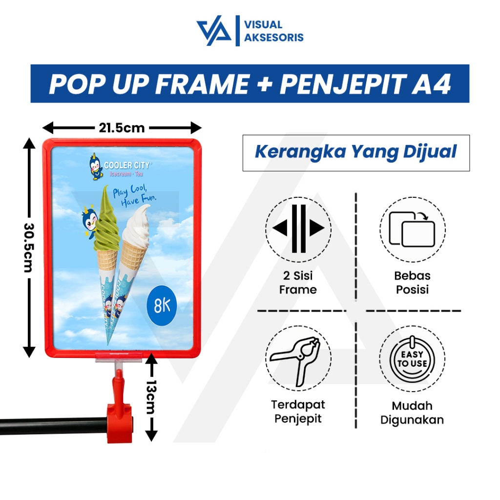 

POP UP Frame A4 Jepitan / Frame Poster Promo Toko / Frame Harga Jepit Jumbo Minimar­ket