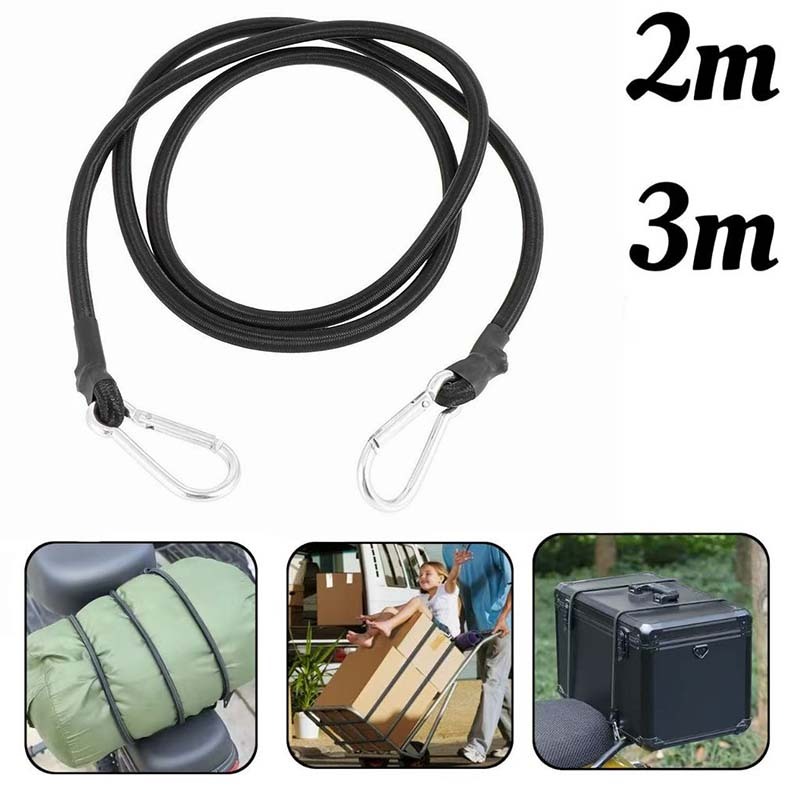 Tali Karet Pengikat Tali Barang Motor 2/3 Meter Central Bungee Carabiner Tali Pengikat Elastis Tali 