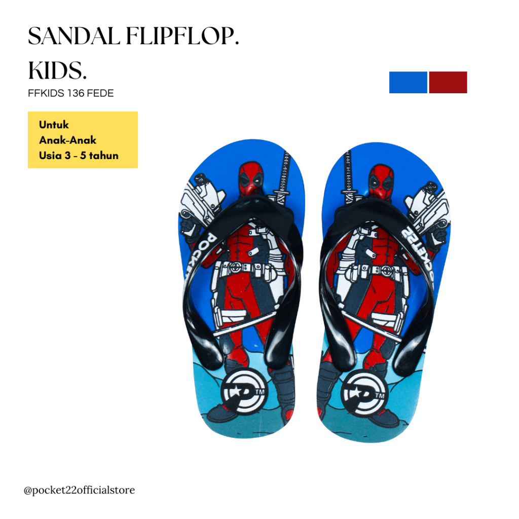 POCKET22 SANDAL MOTIF ANAK-ANAK FFKIDS 136 FEDE UNTUK USIA 3 - 5 TAHUN TERBARU