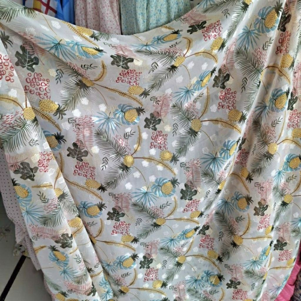 KAIN SIFON URAGIRI MOTIF BUNGA - KAIN SIFON RUBIAH MOTIF KEMBANG - KAIN SIFON MOTIF BUNGA  HARGA/0,5