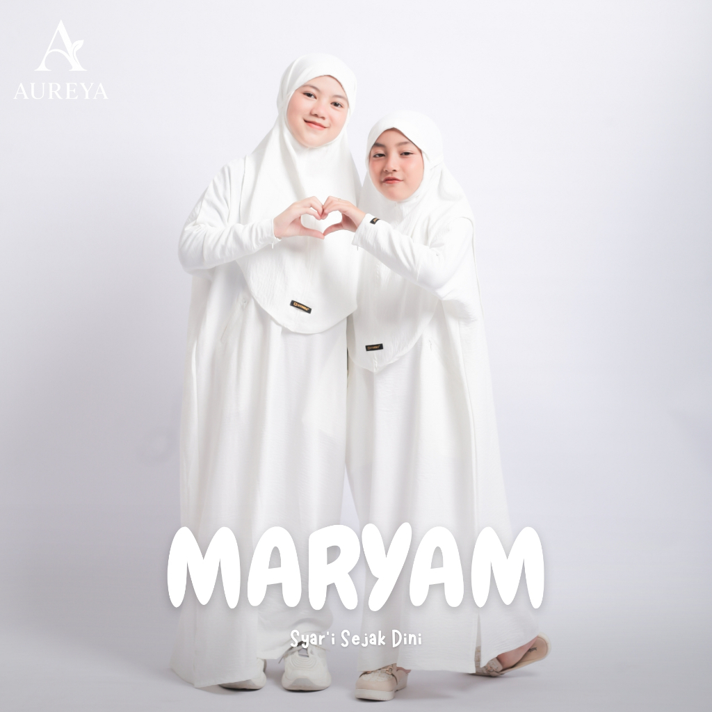 Gamis Anak Abaya Perempuan Warna Putih Set Jilbab Gamis Manasik Haji Anak Perempuan 1- 13 Tahun