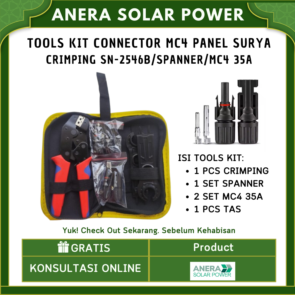 Tools Kit Panel Surya Crimping Panel Surya Crimping MC4 Tang Press Kabel Listrik