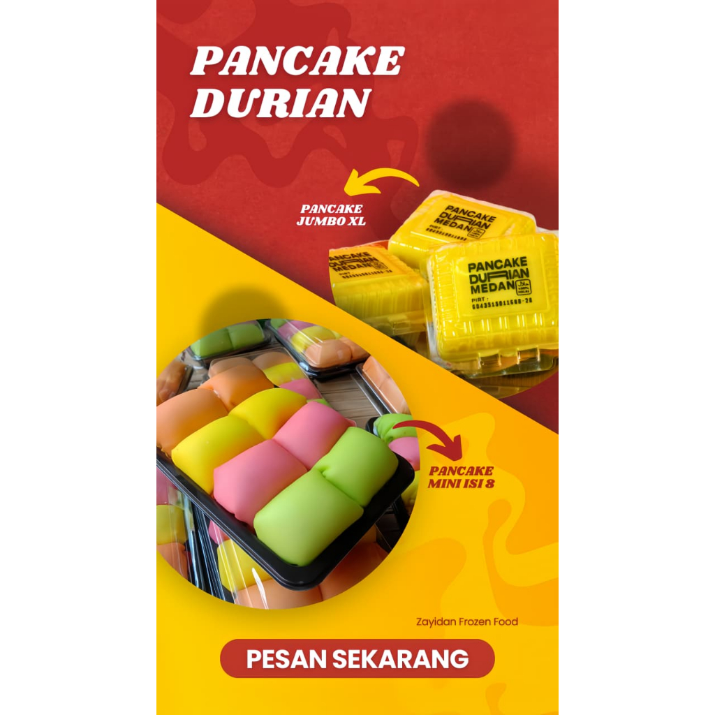 Pancake durian medan asli isi 8 mika Pancake Durian mini