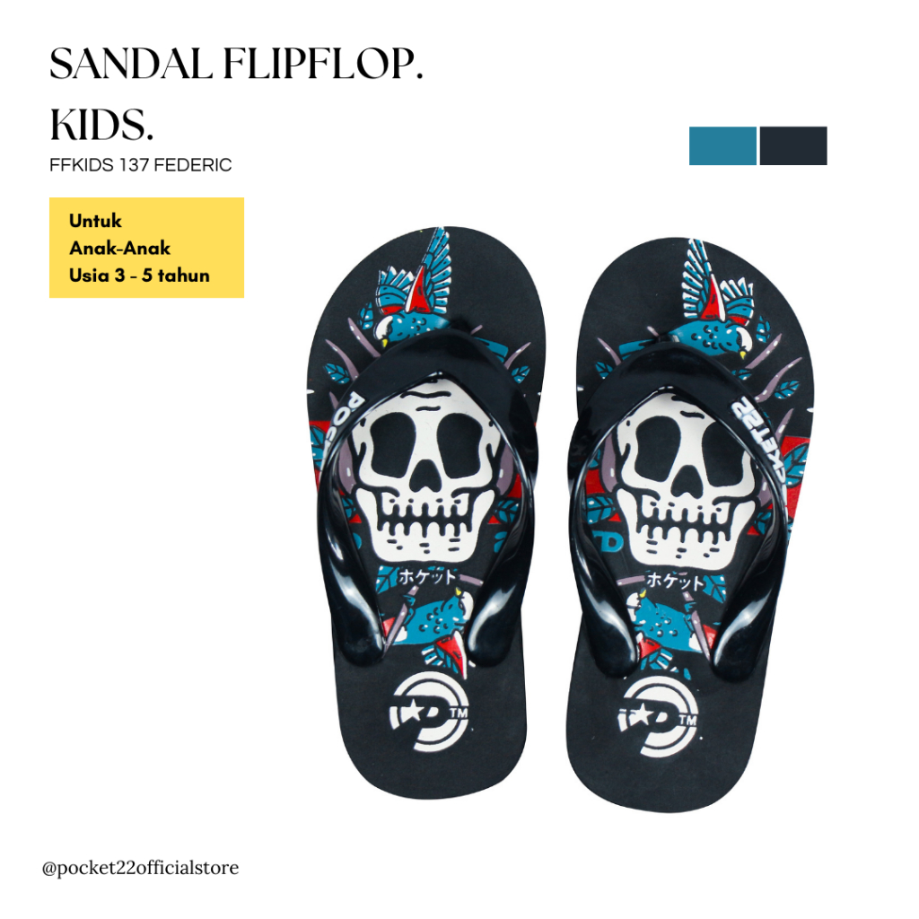 POCKET22 SANDAL MOTIF ANAK-ANAK - FFKIDS 137 FEDERIC UNTUK USIA 3 - 5 TAHUN TERBARU