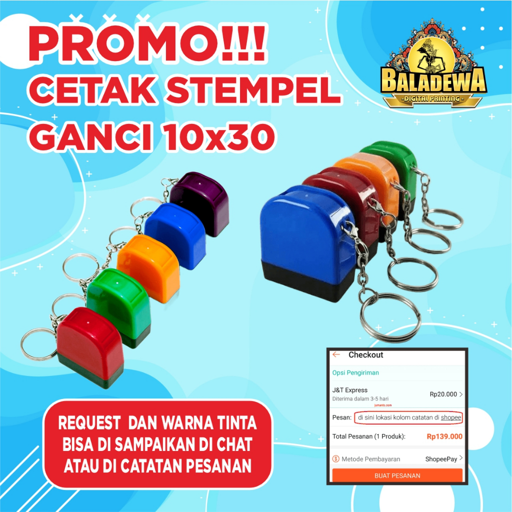 

PROMO !!! Cetak Stempel Ganci Custom Murah / Stempel Nama Custom