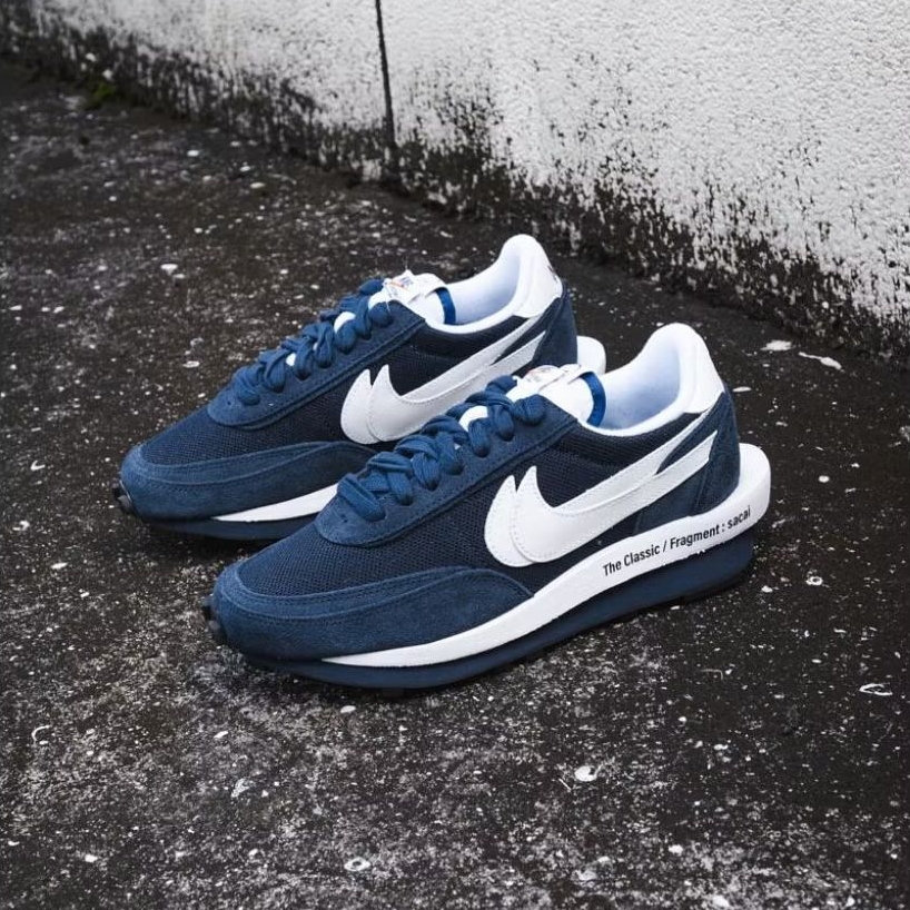Sepatu Nike Sacai Waffle Fragment Blue Void