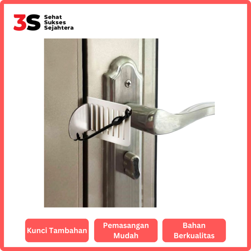 JFactory Kunci Pintu Portable Anti Lockpick Door Lock Pengaman Pintu portable