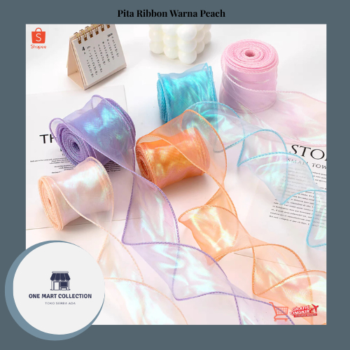 

(1 Meter) Pita Ribbon Warna Peach Lebar 4 cm