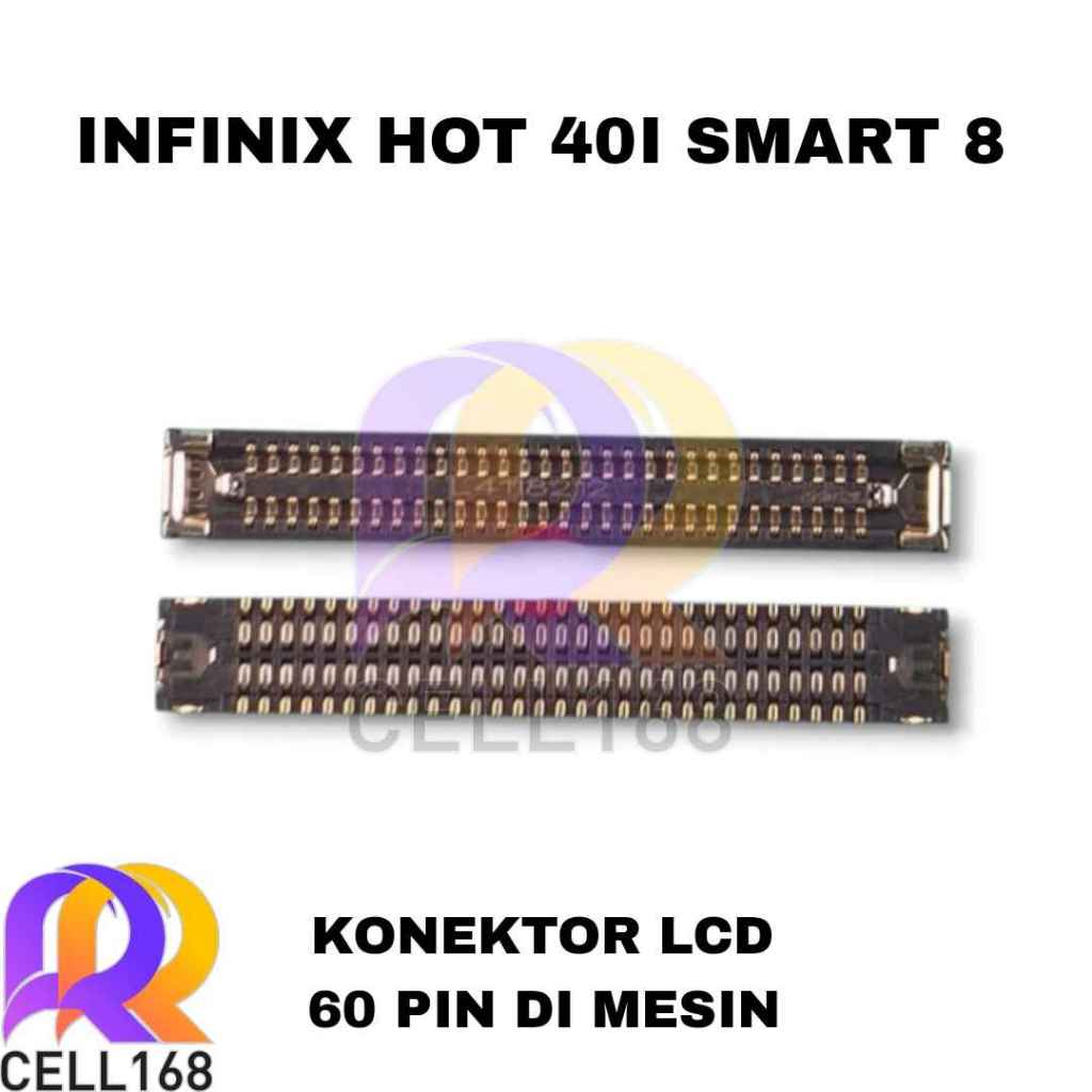 KONEKTOR LCD INFINIX HOT 40I SMART 8 SOKET CONNECTOR LCD FPC DIMESIN