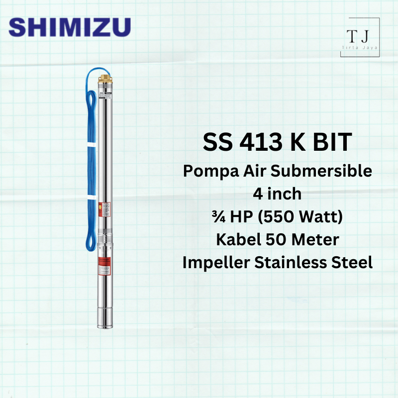 Pompa Air Submersible SHIMIZU SS 413 K BIT 3/4 HP Kabel Pompa Sible Pompa Satelit
