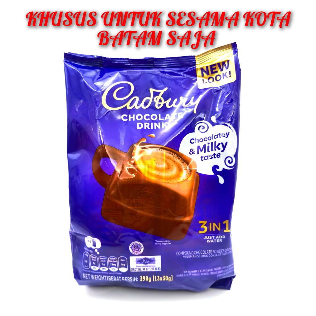 

Cadbury Chocolate Drink 3in1 390 gram isi 13 sachets