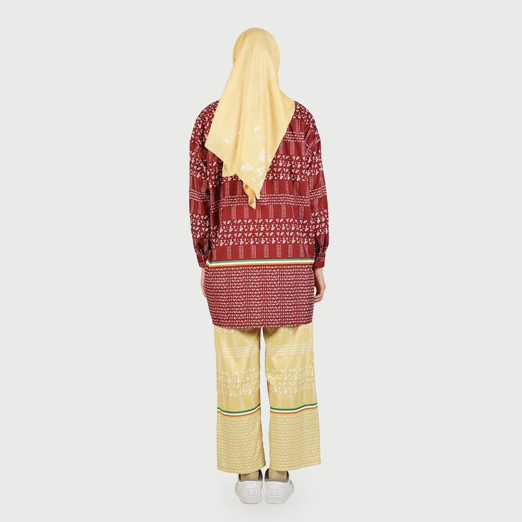 Dauky M Tunic Zarava Tunik Dauky Atasan Bahan Katun Motif Puzzle