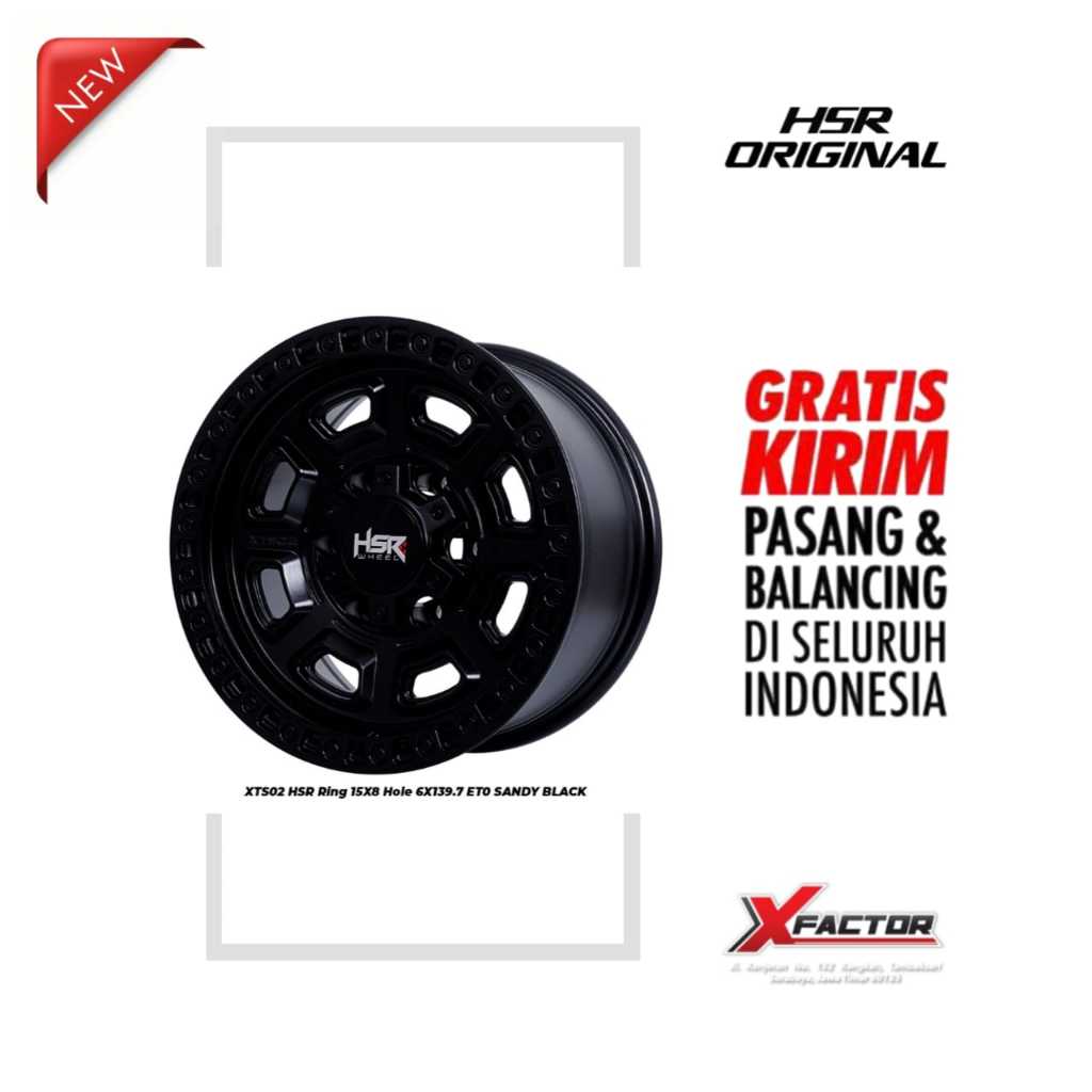 VELG R15 HSR XTS02 HSR R15X8 H6X139,7 ET0 SANDY BLACK