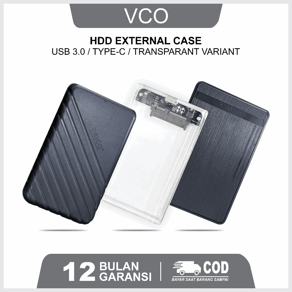 Casing Harddisk SSD Eksternal USB 3.0 Type-C Support 2.5" SATA NVMe NGFF Enclosure HDD