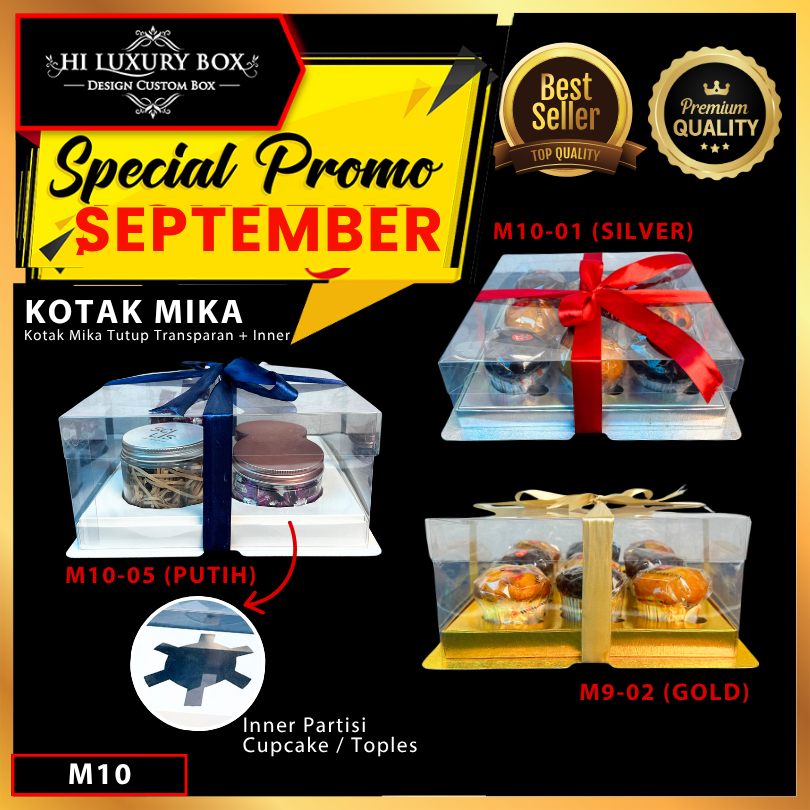 

Box Mika / Kotak Kue Mika / Box Cupcake + Tatakan / Packaging Mika /25X25/ M10