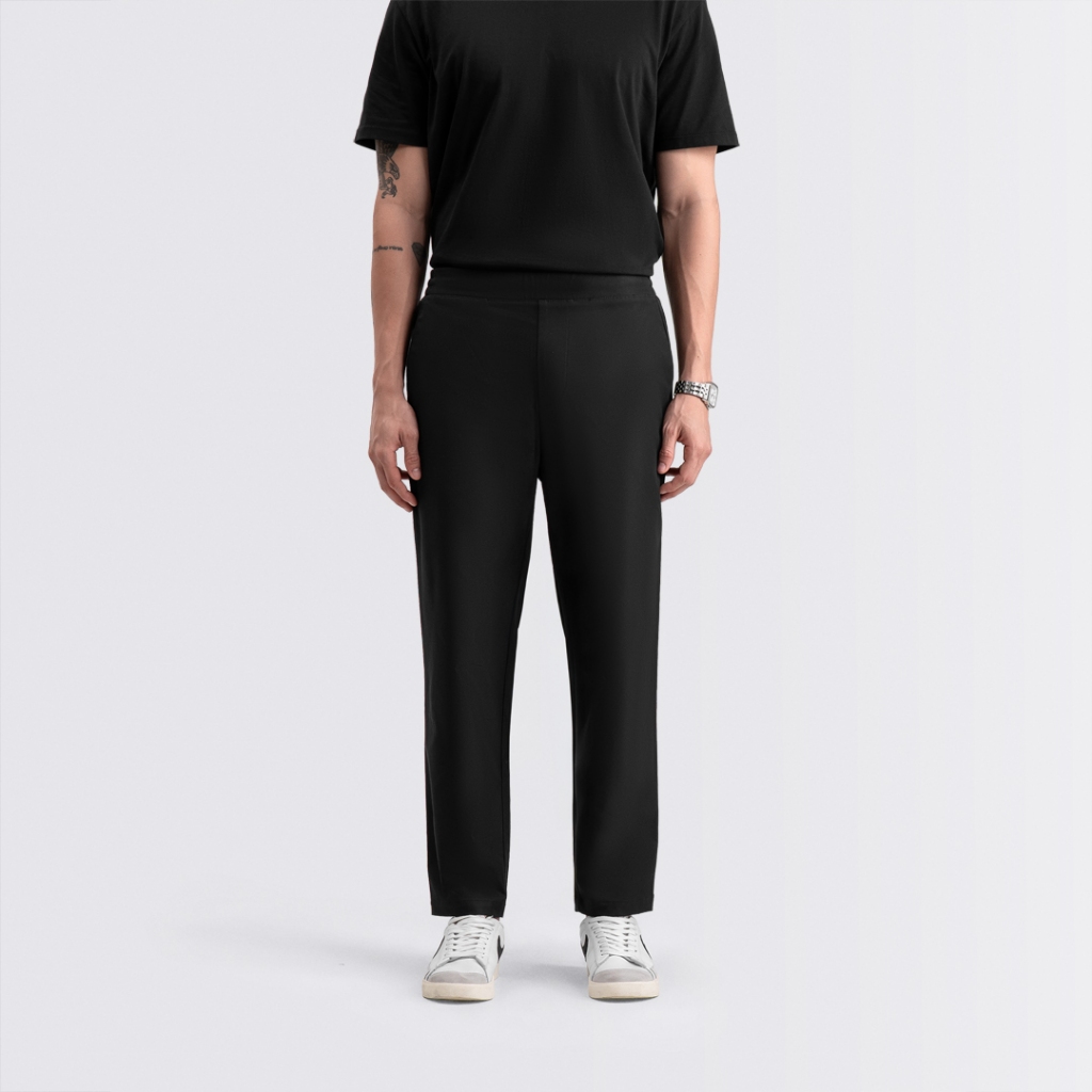 Livehaf Tapered Flex Celana Pria Tapered Flex Warna Hitam Flex Pants Black