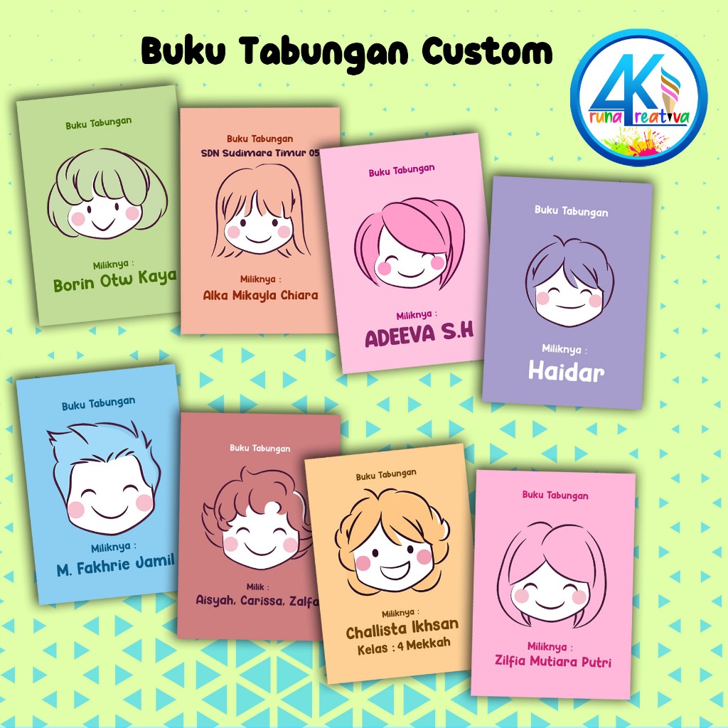 

Arunakreativa 07-14 Buku Tabungan Sekolah Custom | Buku Tabungan Anak