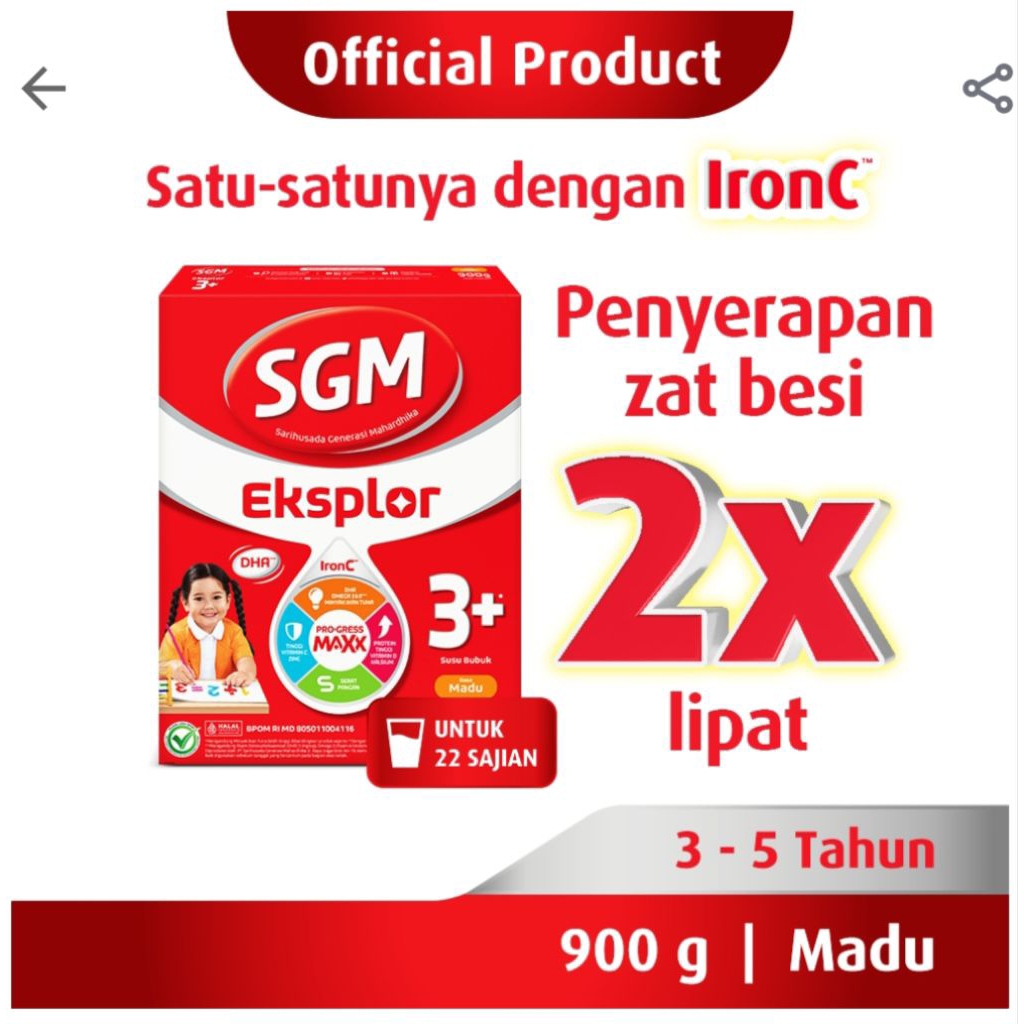 

Sgm Eksplor 3+ Pro-GressMaxx Usia 3-5 tahun 900gr