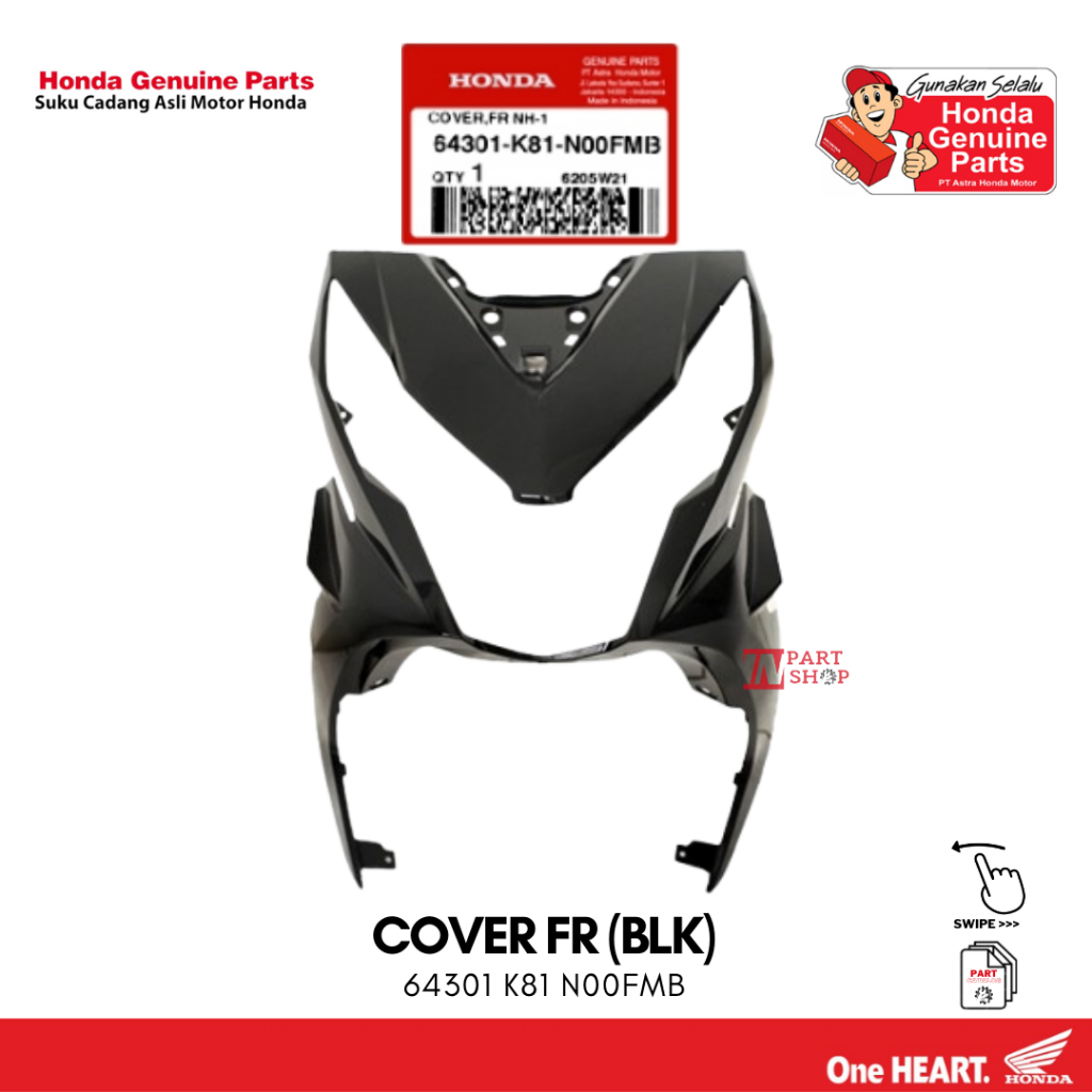 Cover Depan Hitam (Cover FR (BLK)) - BeAT eSP K81 / 64301-K81-N00FMB