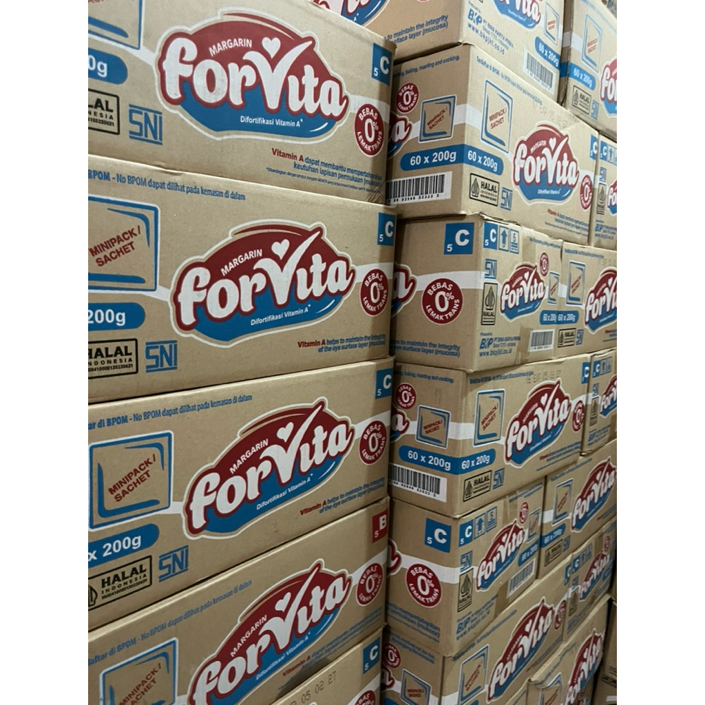 

Margarine Forvita sachet 200gr perkarton isi 60pcs