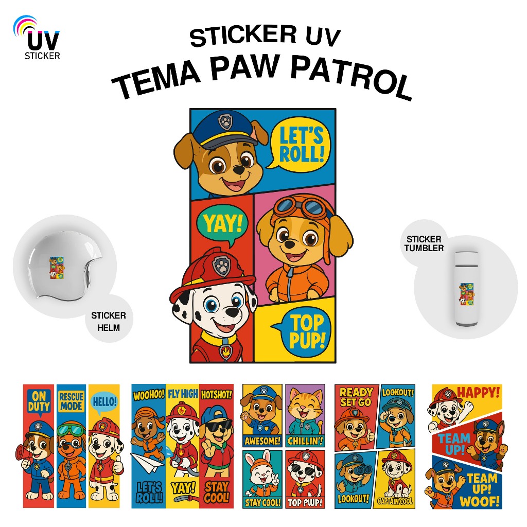 

STIKER UV - TEMA PAW PATROL | STICKER UV, STICKER MOTOR, STICKER MOBIL, STICKER HELM, STICKER TUMBLER, STICKER 3D, STICKER UV DTF BY UVSticker