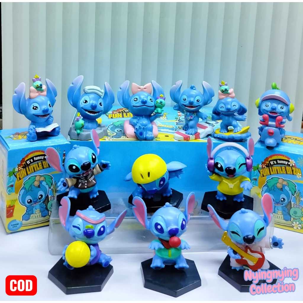 Action Figur Blind Box Stitch isi 6/Dekorasi Kue/Mainan Stitch