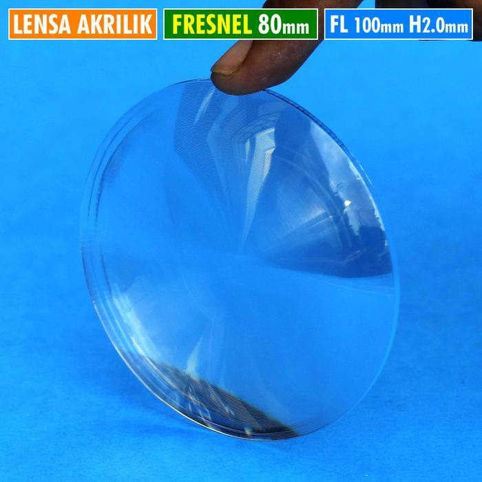 Lensa Fresnel Bulat 80mm Akrilik Tipis 2mm Ringan DIY Laser Mini Beam Super Fokus Jarak Jauh Custom 