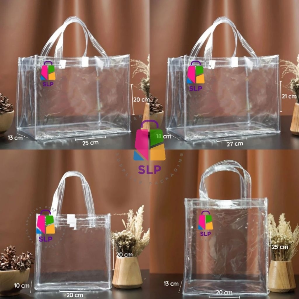 

tas mika size bento goodie bag hampers ultah souvenir ulang tahun tas mika transparan bening premium