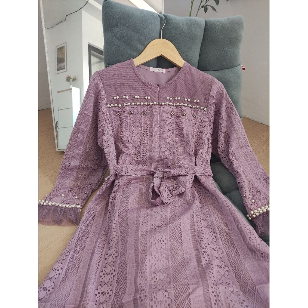 (READY) Mutiazi Dress Original by Oclo Official - Raya collection Ied series premium gamis maxi leba