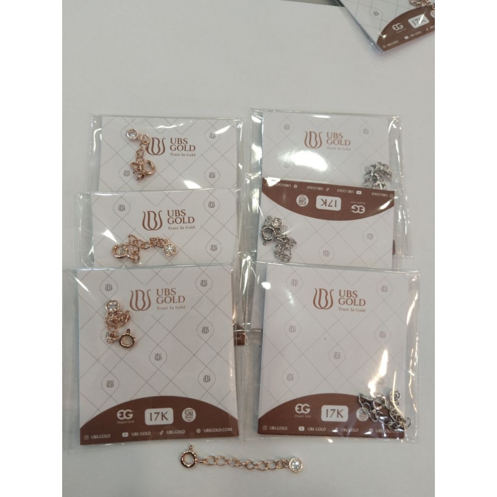 CHIBIGOLD - extension Ring tambahan untuk kalung dan gelang  emas 750 kadar 17k Ring atau rantai tam