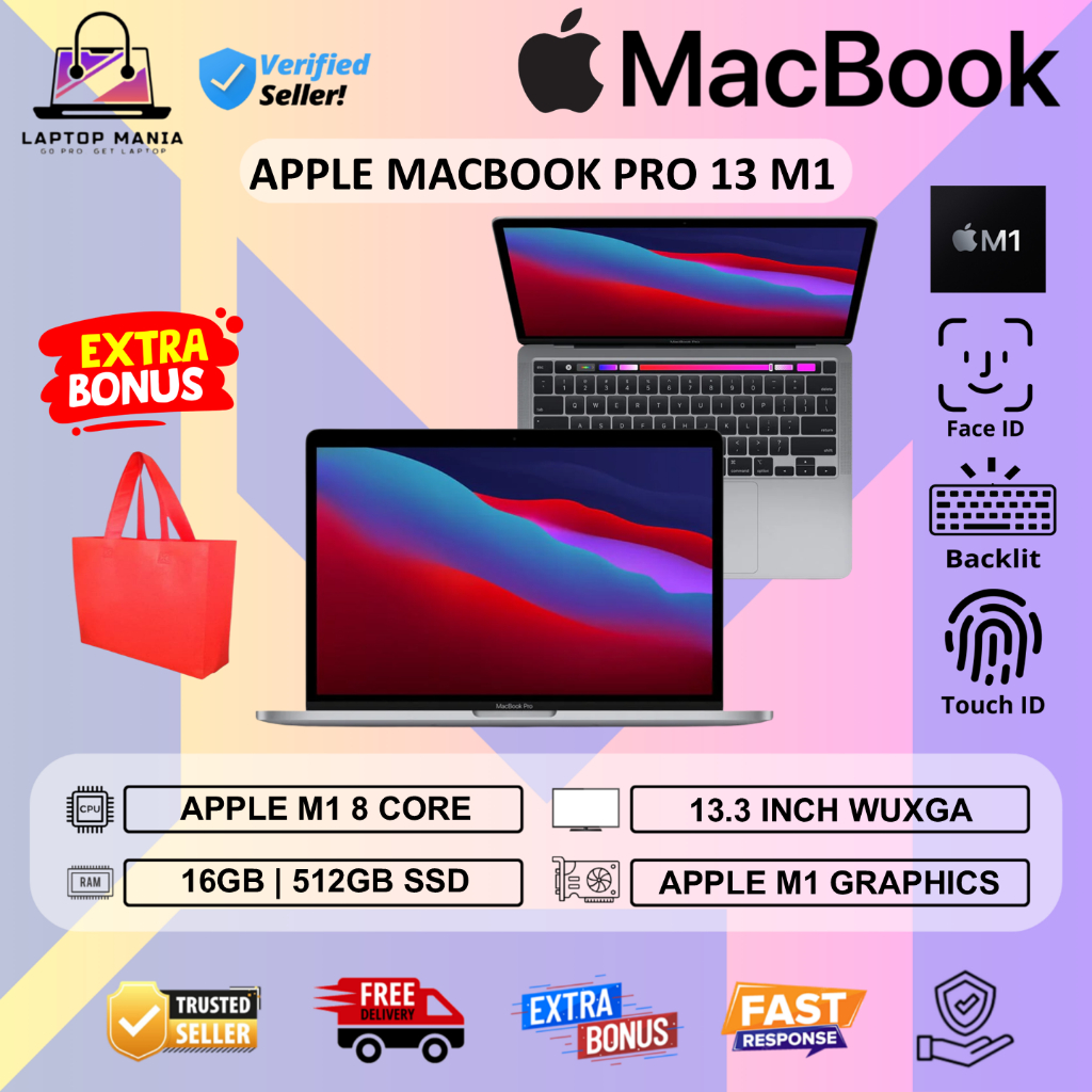 Laptop Apple Macbook Pro 13 MYDA2 M1 16GB 512GB 13.3 inch WQXGA BL FP MAC OS