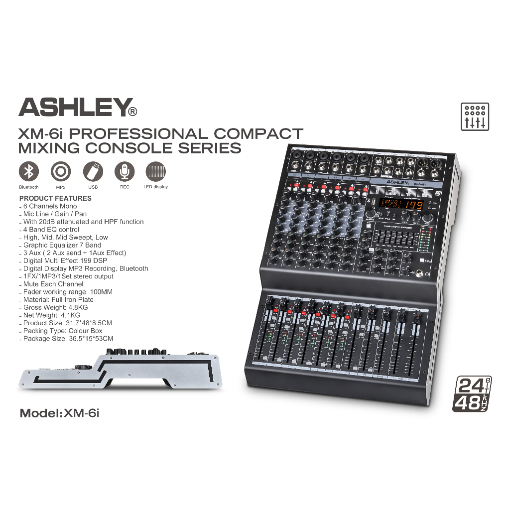 XM-6I MIXER 6 CHANNEL ASHLEY ORIGINAL / MIXER 6 CHANNEL / XM6I ASHLEY / XM 6I ASHLEY