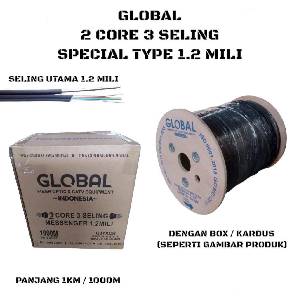 Kabel Fiber Optic Global 1 Core 3 Seling