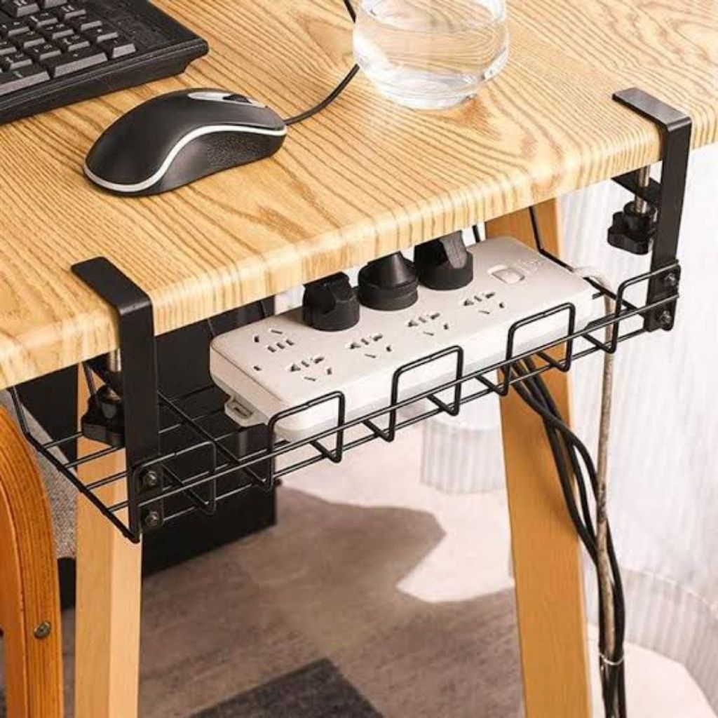desk mount cable management / rak bawah meja