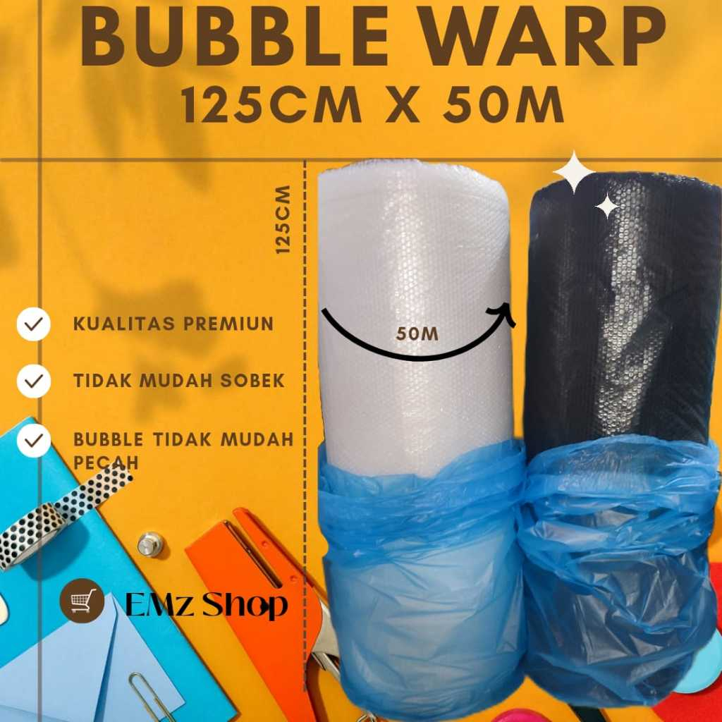 

BUBBLE WRAP ROLL 3KG 125CM x 50M HITAM + BENING TEBAL