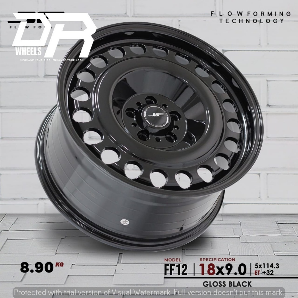 Velg mobil model kaleng original desain ring 18 lebar 9 hole 5x114,3 et32 warba gloss black