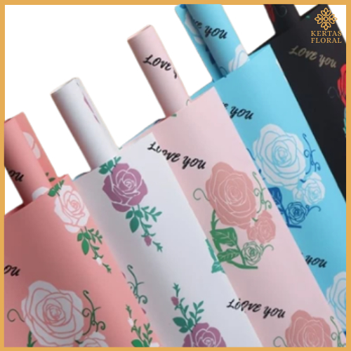 

Kertas Buket Bunga Motif Mawar Flower Wrapping Paper Cellophane KB6177