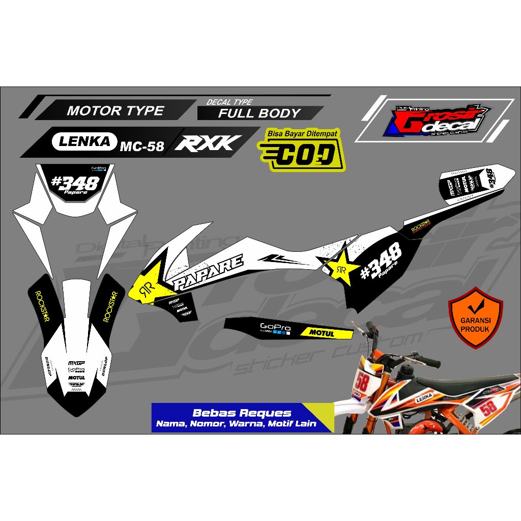 Sticker Stiker Trail Mini Mini Trail LENKA/RXK/SYMOTOS/ZUUMAV/JACKLE 50cc Full Body Bebas Reques