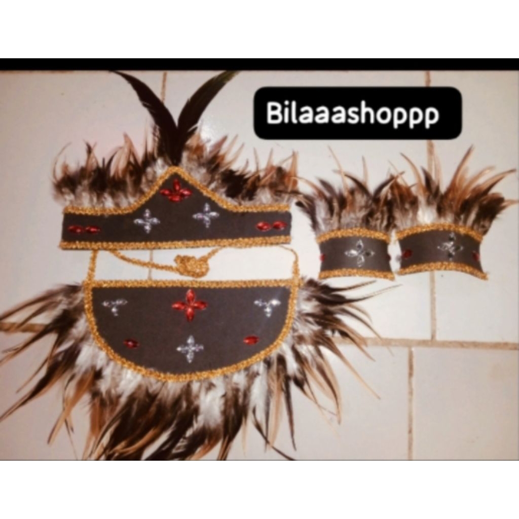 aksesoris tarian Dayak/satu set aksesoris dayak/cocok buat tarian Dayak Papua