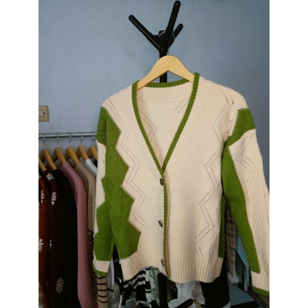 Cardigan Rajut Tebal Elegan | Outer Rajut Lengan Panjang