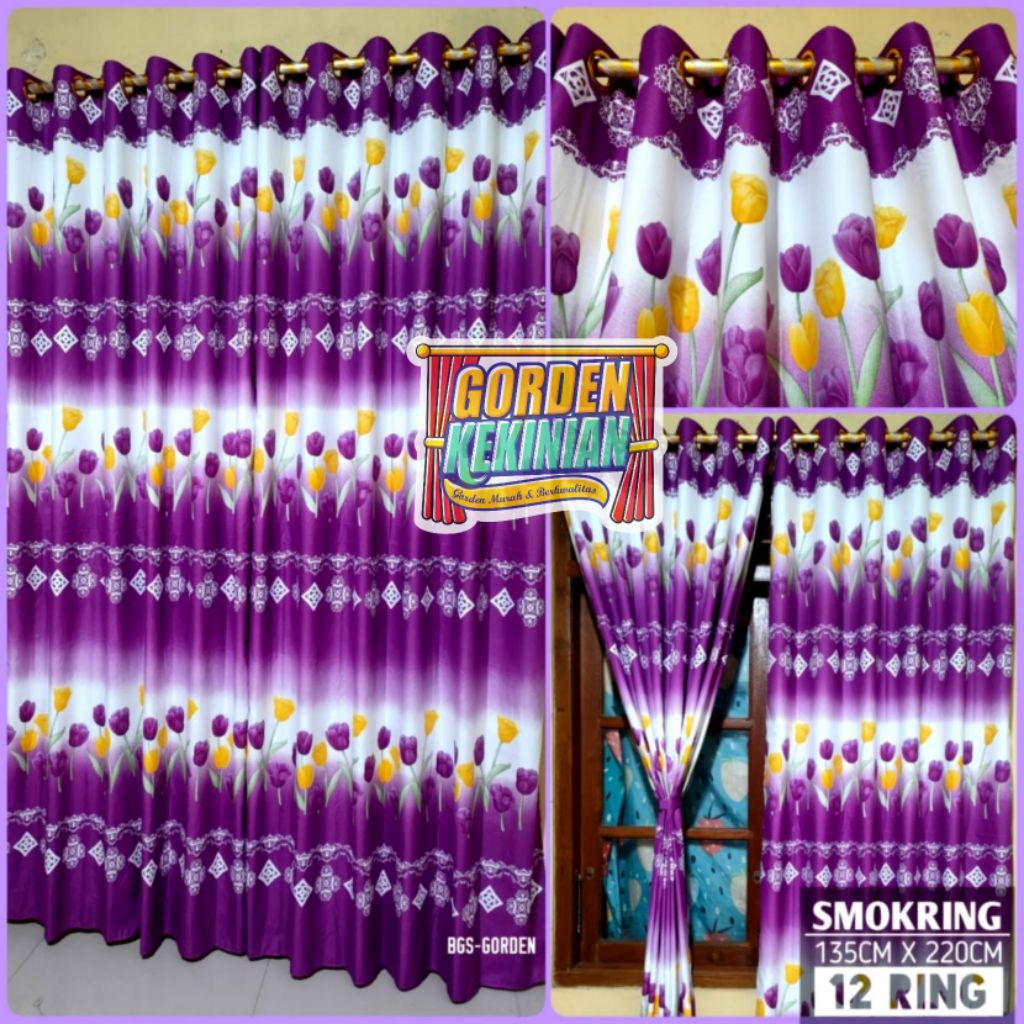 Gorden Motif Bunga Tulip Ungu Ring 12 Gorden Bunga Tulip Ungu Gorden Tulip Ungu Gorden Smokring Gord