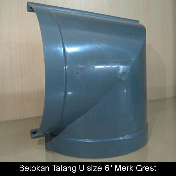 BELOKAN TALANG AIR PVC OVAL 6" MERK GREST | 1/2 LINGKARAN | TALANG U