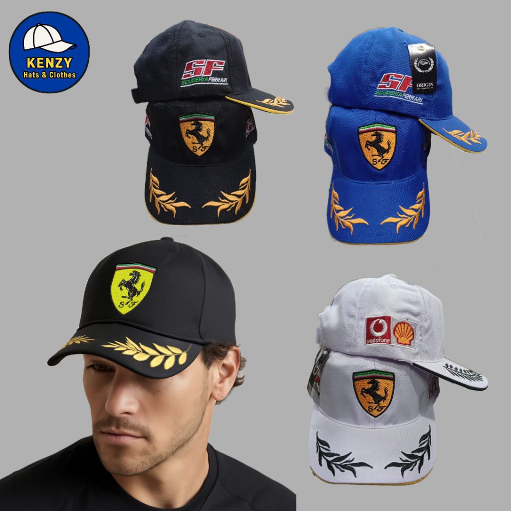 Topi Baseball Ferari Podium Caps Premium High Quality/Topi Unisex Dewasa/Topi Racing/Topi Cowok Cewe