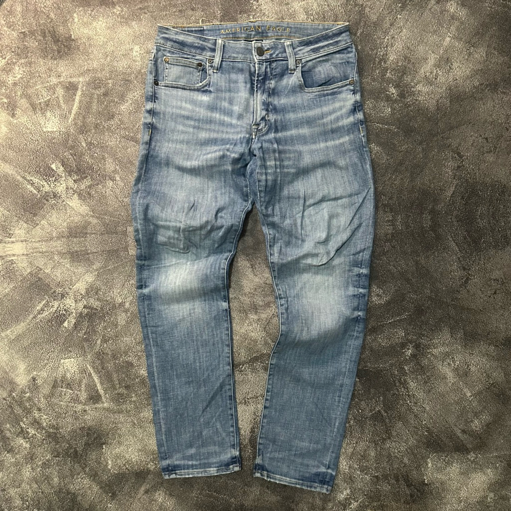 Celana Jeans Second “American Eagle Slim Straight Stretch Blue Jeans”