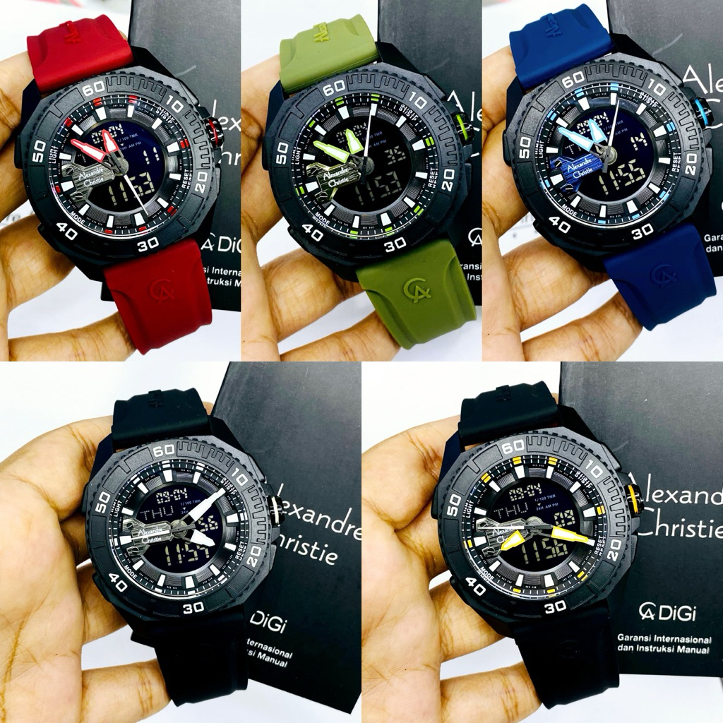 JAM TANGAN PRIA ALEXANDRE CHRISTIE AC 9375 AC9375 / AC 9502 AC9502 DOUBLE TIME DIGITAL ANALOG ORIGIN