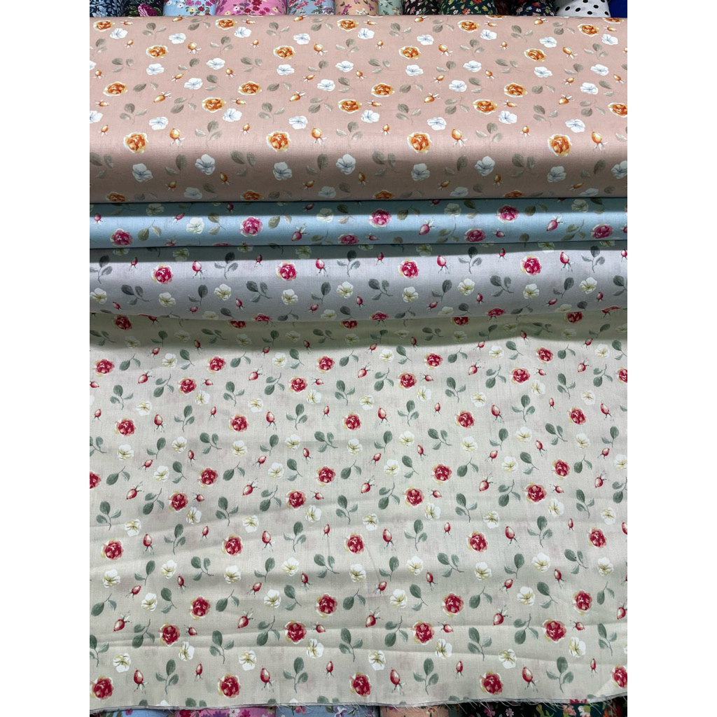 kain katun jepang motif bunga - kain katun jepang motif premium b