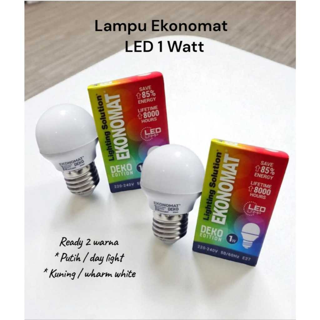 Lampu Bohlam Led 1 Watt, Bola Lampu Tidur. Ekonomat Deco
