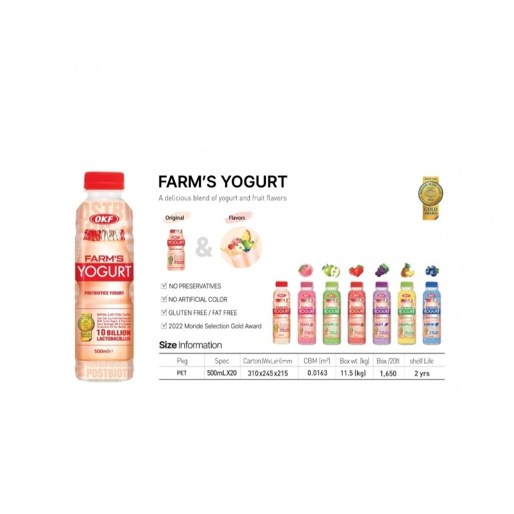 

OKF FARM'S YOGURT POSTBIOTICS YOGURT DRINK 500ML